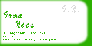 irma nics business card